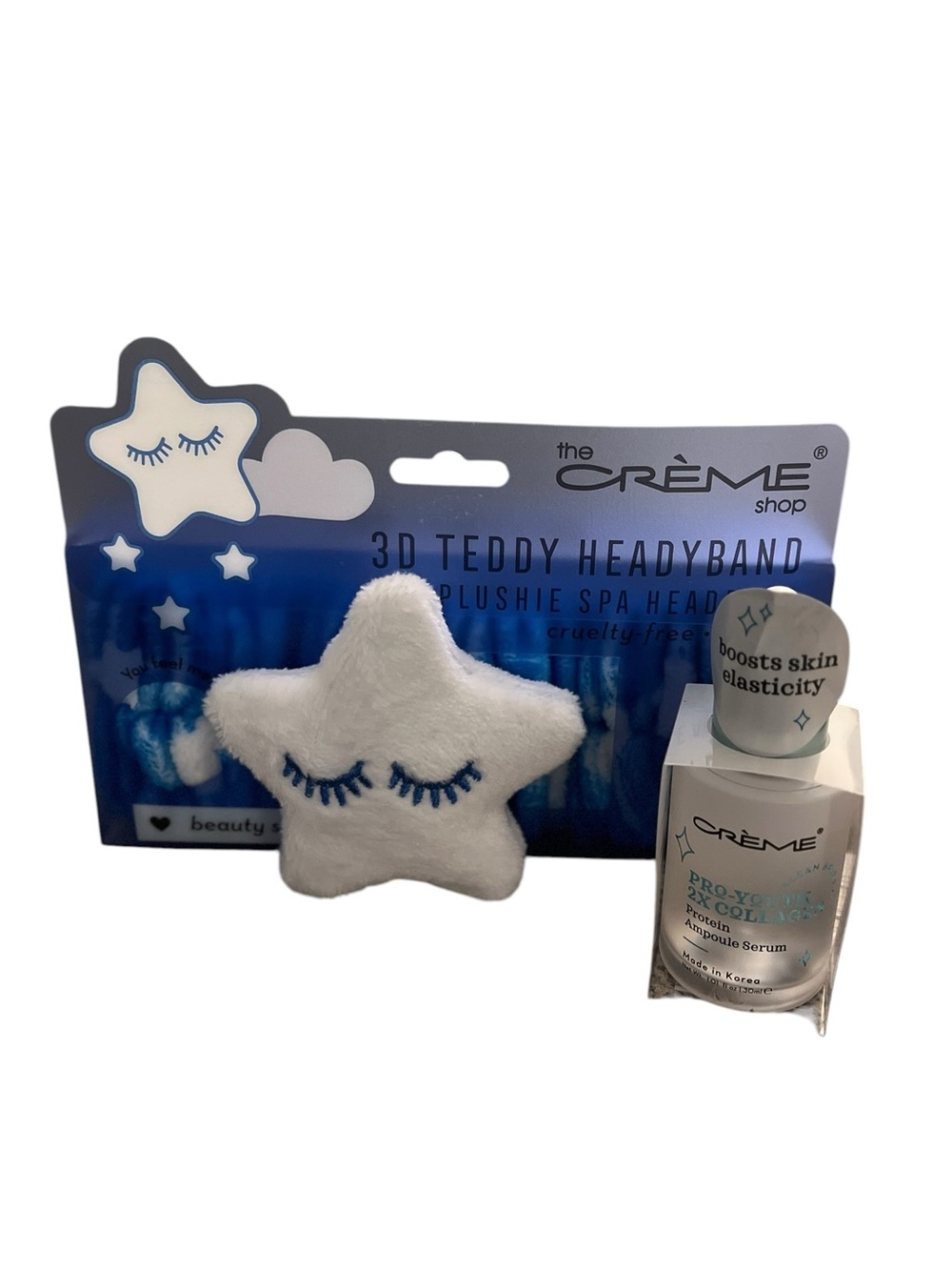The Crème Shop Pro-Youth 2X Collagen Serum & Star Spa Headband Set - NWT